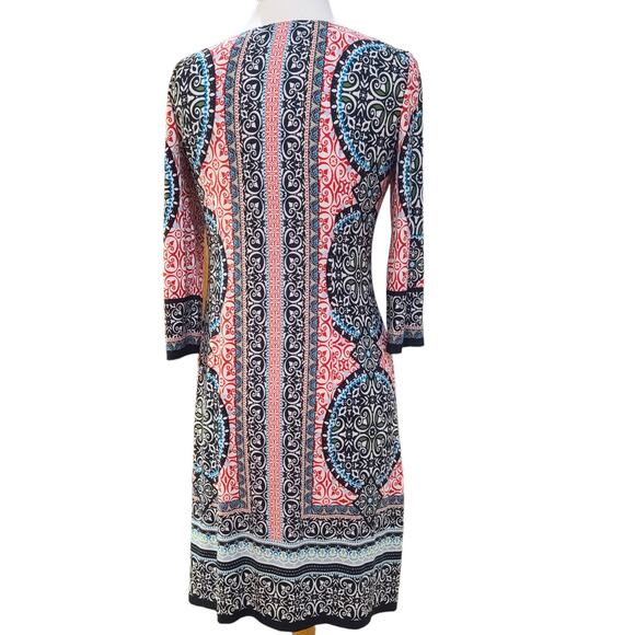 London Times medallion knee length shift Dress women's size 6 - Picture 2 of 7